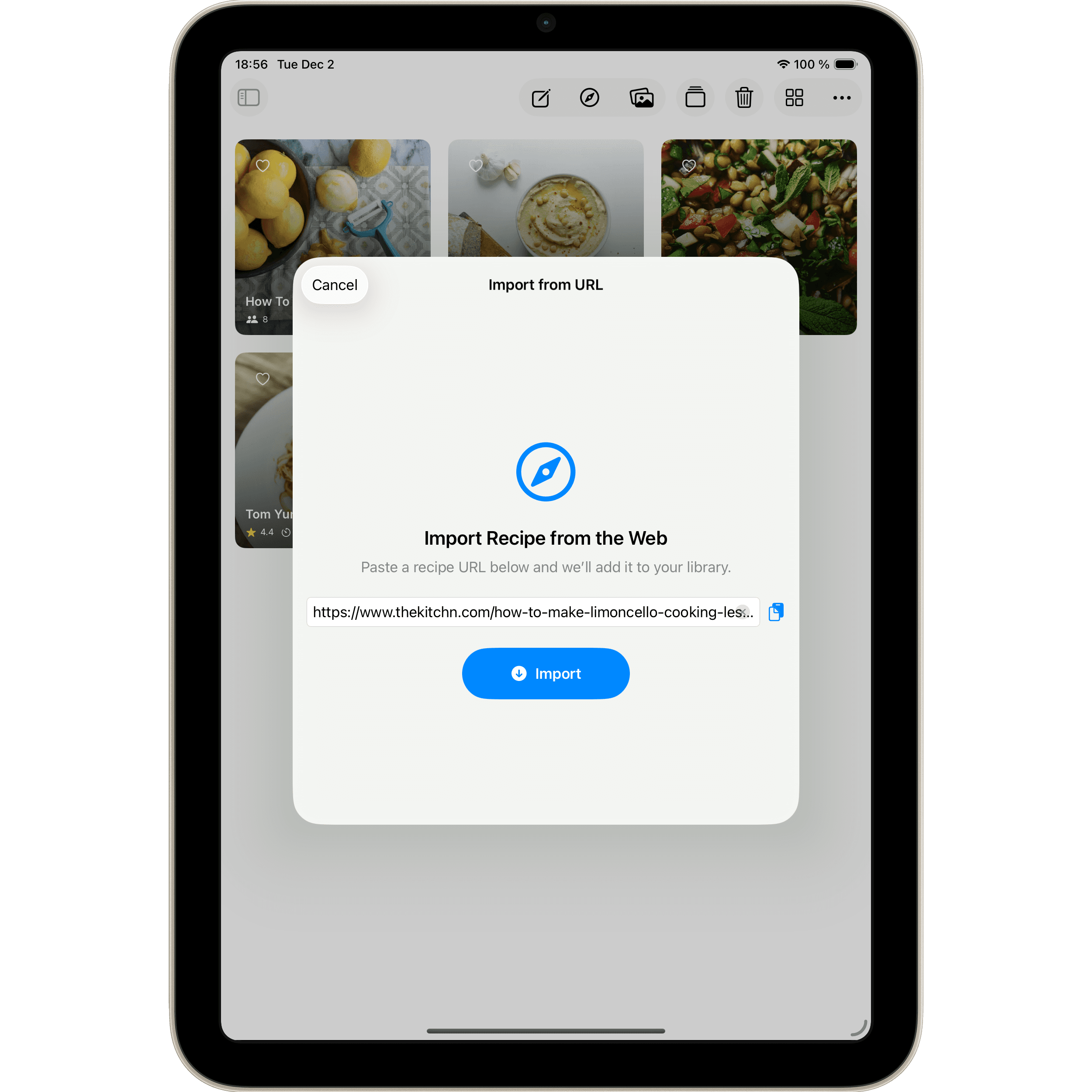Import from URL on iPad