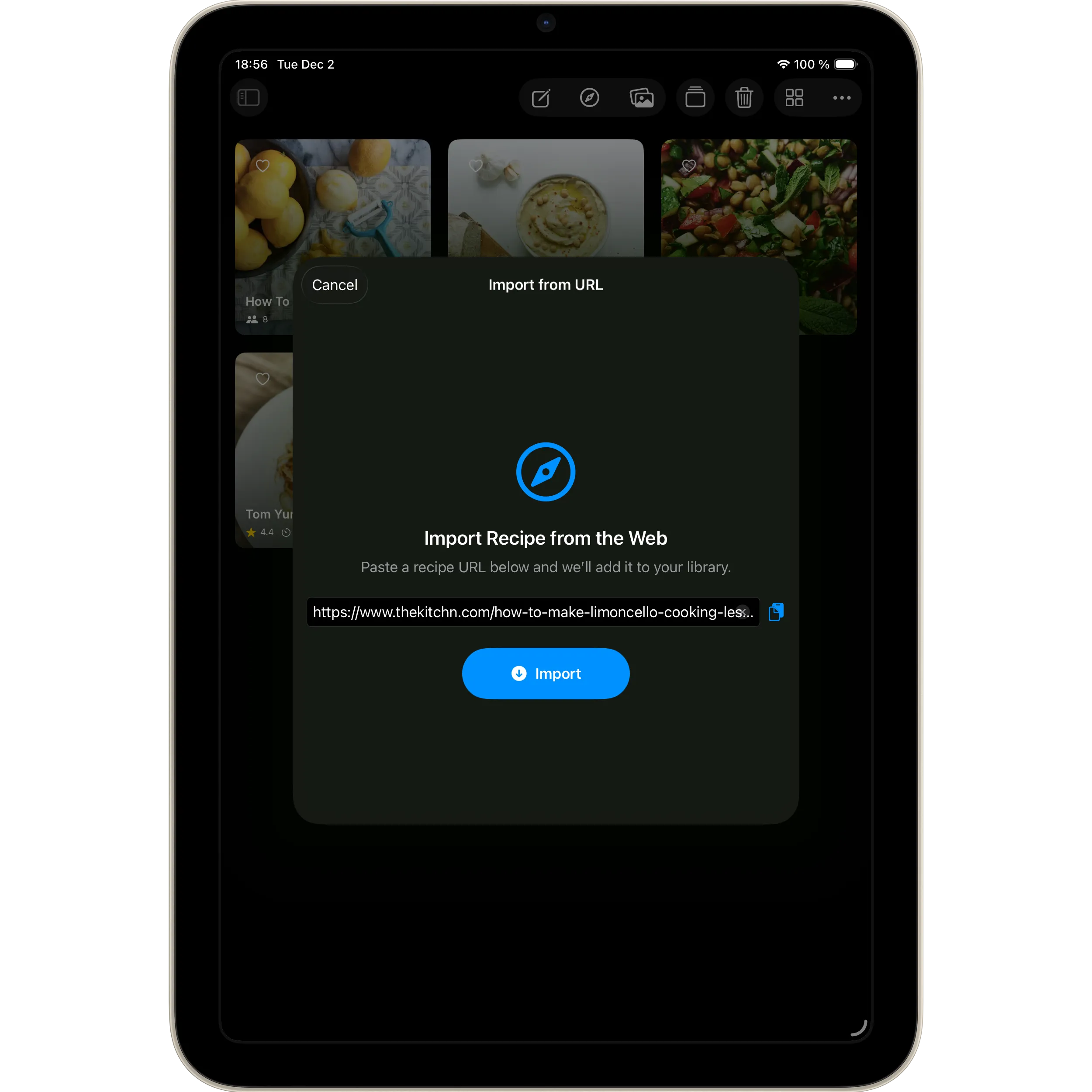 Import from URL on iPad
