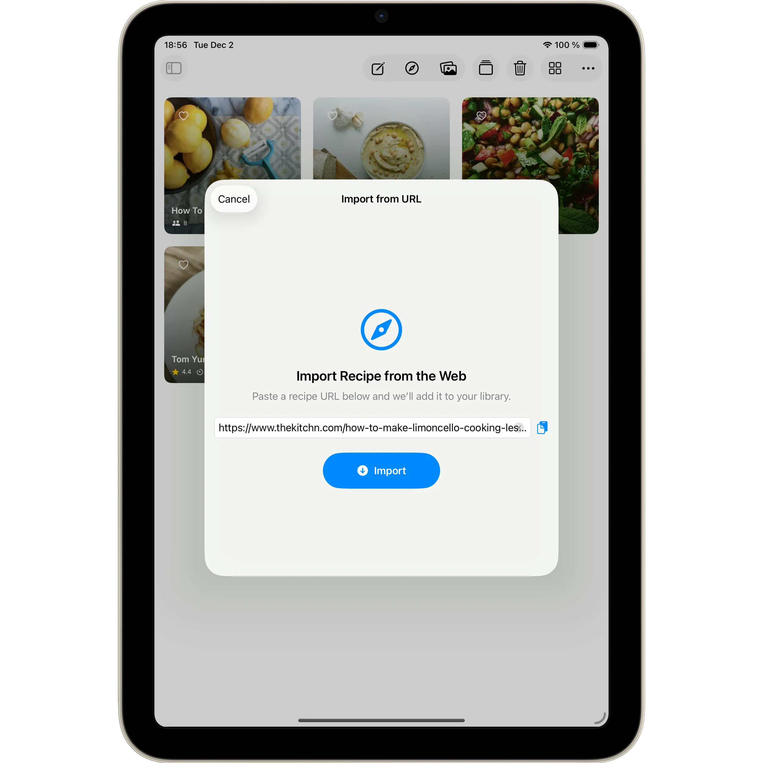 Import from URL on iPad